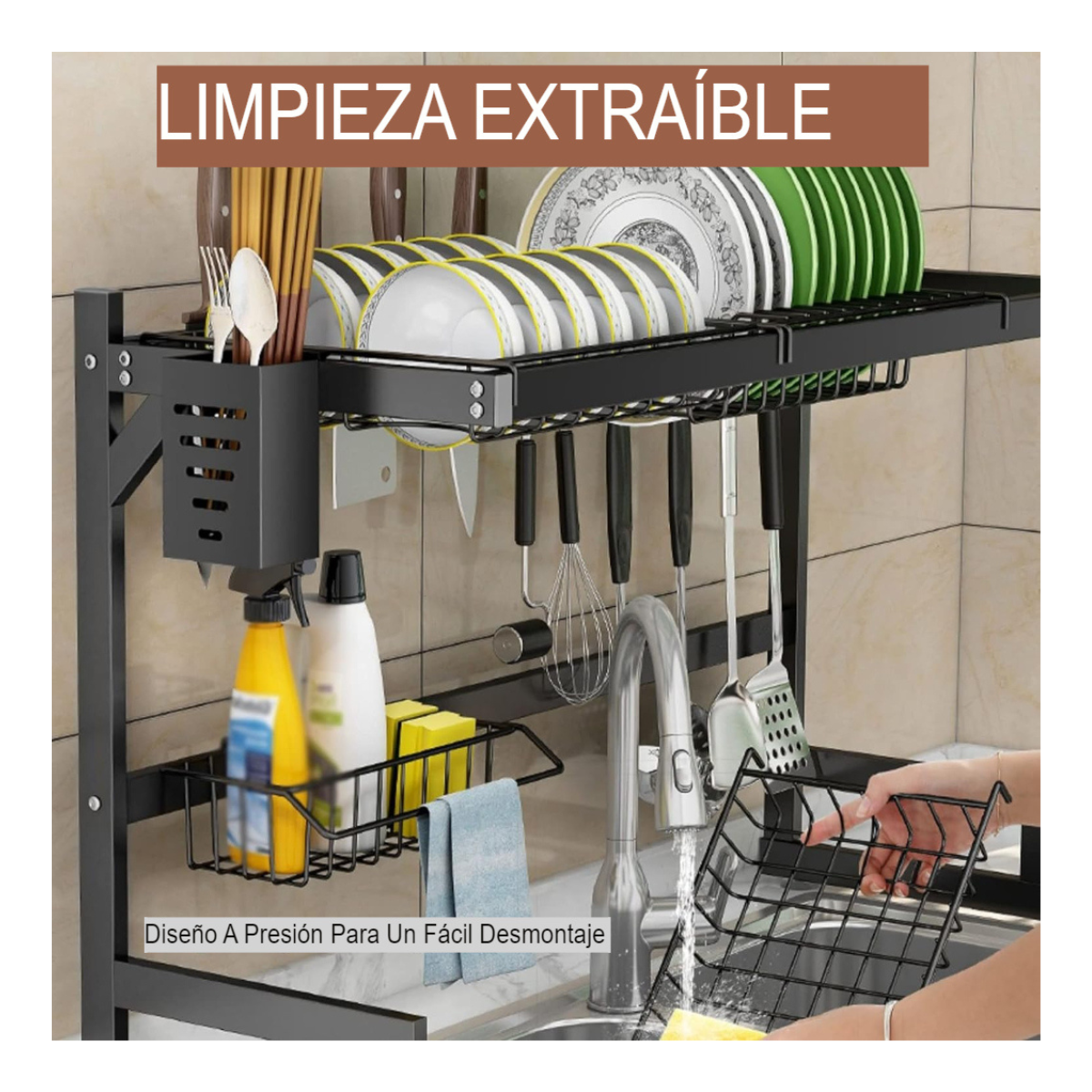 Secador de platos en altura