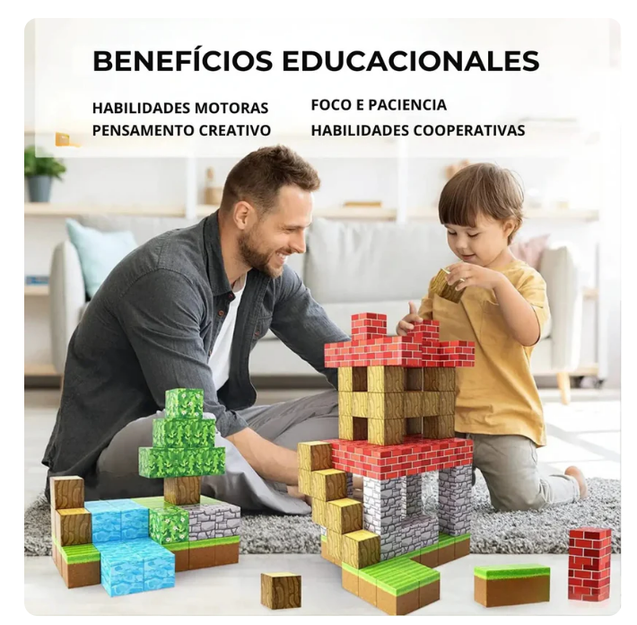 Bloques Magnéticos Cuadrados- 28 PIEZAS