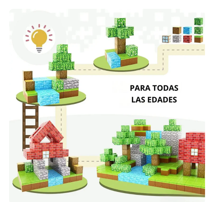 Bloques Magnéticos Cuadrados- 28 PIEZAS