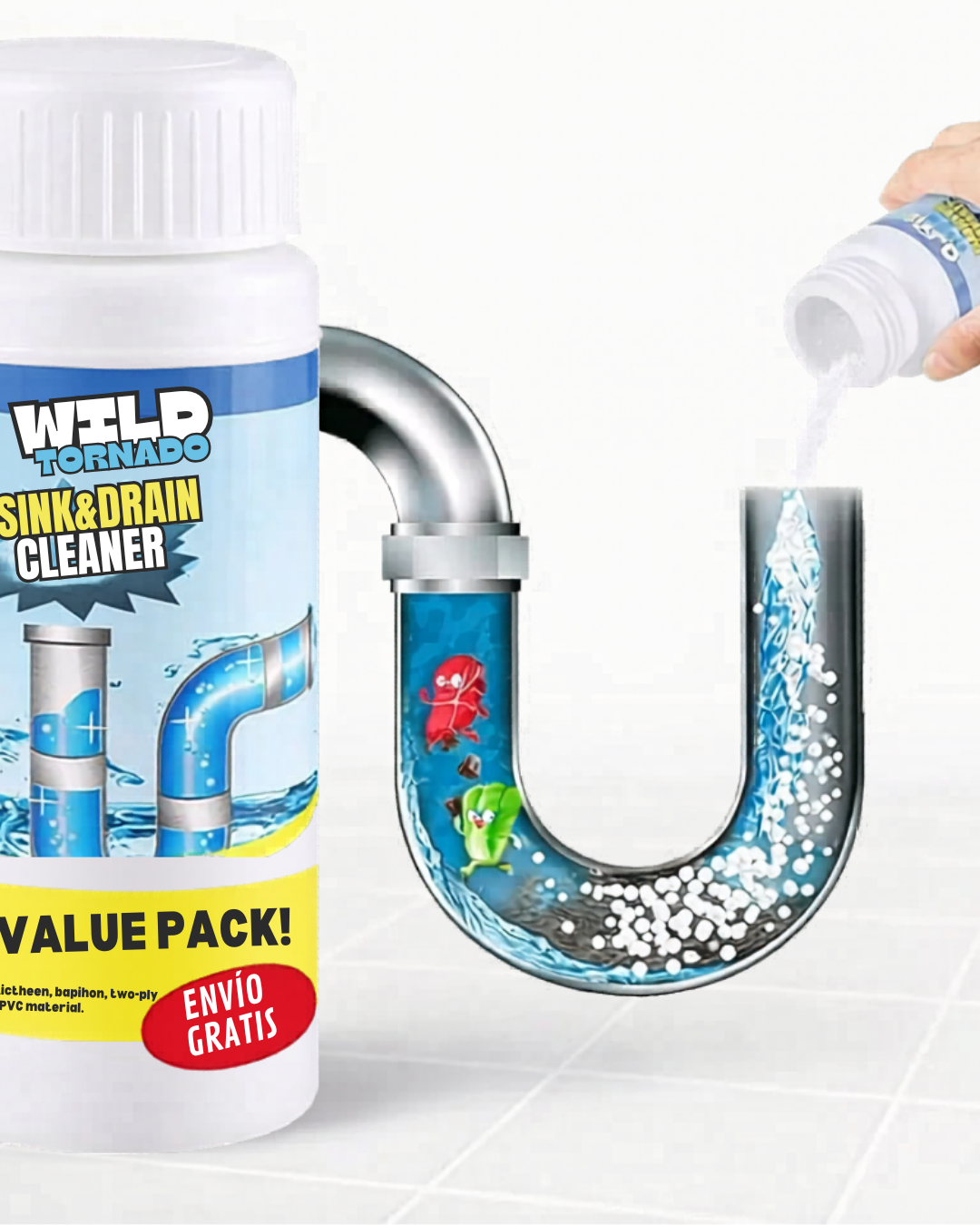 Súper Destapa Cañerías (Pack 3) – Solución Rápida y Sin Esfuerzo